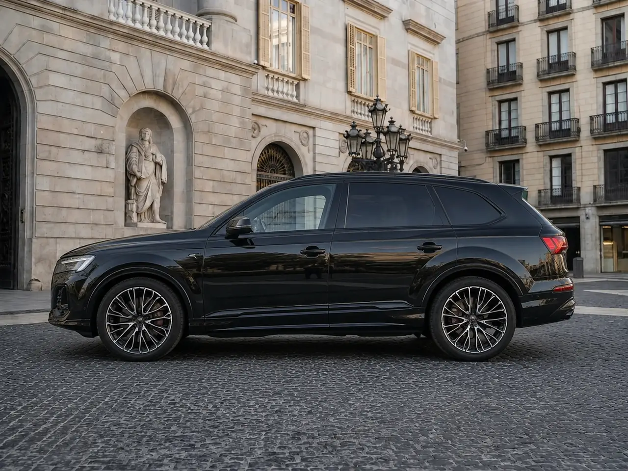 Audi Q7 50 TDI S-Line Edition 2025, interni — Milan Luxury Cars, Milano. L'Audi Q7 50 TDI S-Line Edition unisce la spinta di un motore diesel da 286 cavalli a un…