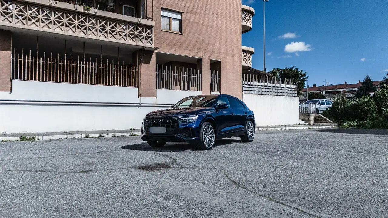Audi Q8 55 TFSI 2022, exterior — Milan Luxury Cars, Milan. The 2022 Audi Q8 55 TFSI pairs 340 hp with a cabin built for five, making it a practical…