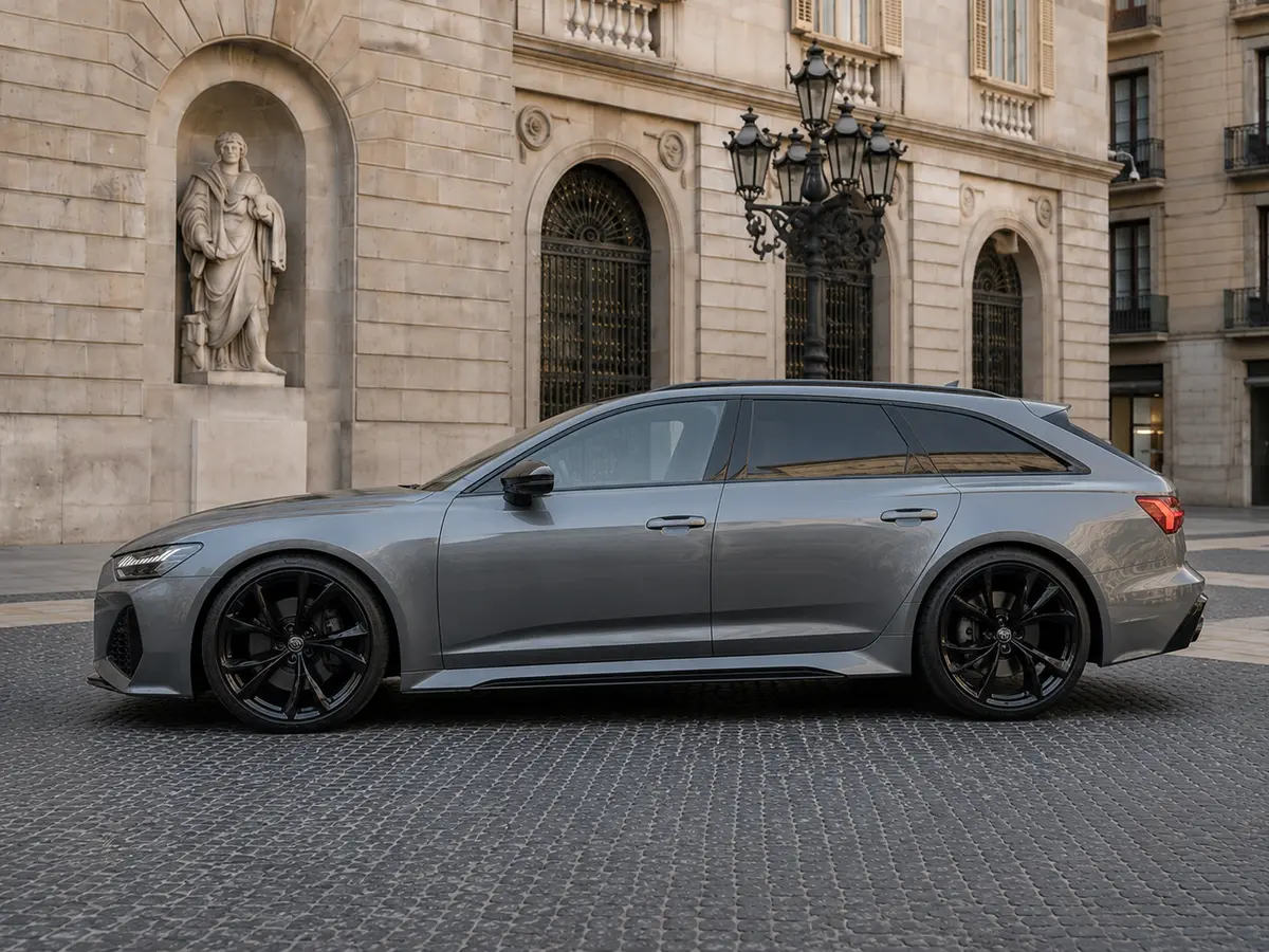 Audi RS6 2022, esterno — Milan Luxury Cars, Milano. L'Audi RS6 unisce l'assetto e la potenza di una vettura sportiva alla configurazione di…