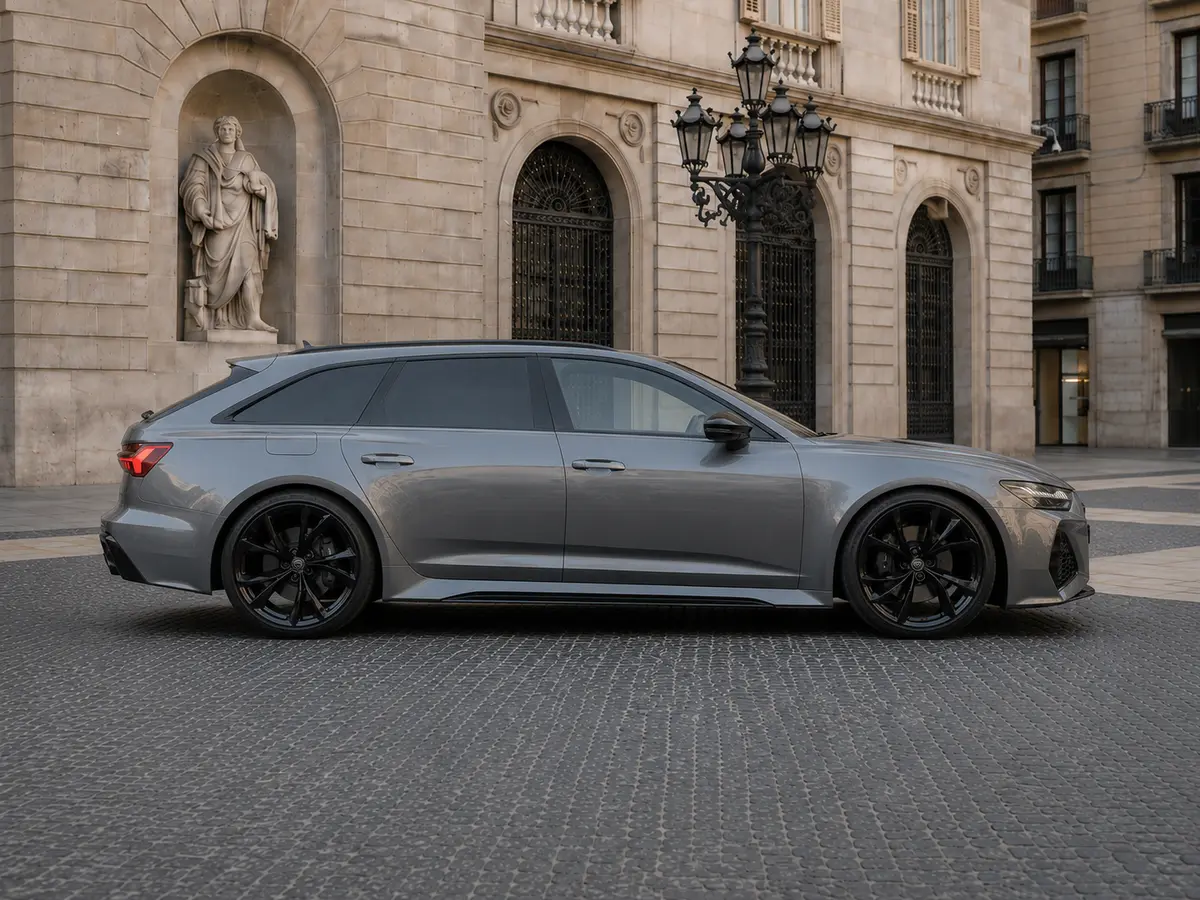 Audi RS6 2022, vista frontale — Milan Luxury Cars, Milano. L'Audi RS6 unisce l'assetto e la potenza di una vettura sportiva alla configurazione di…