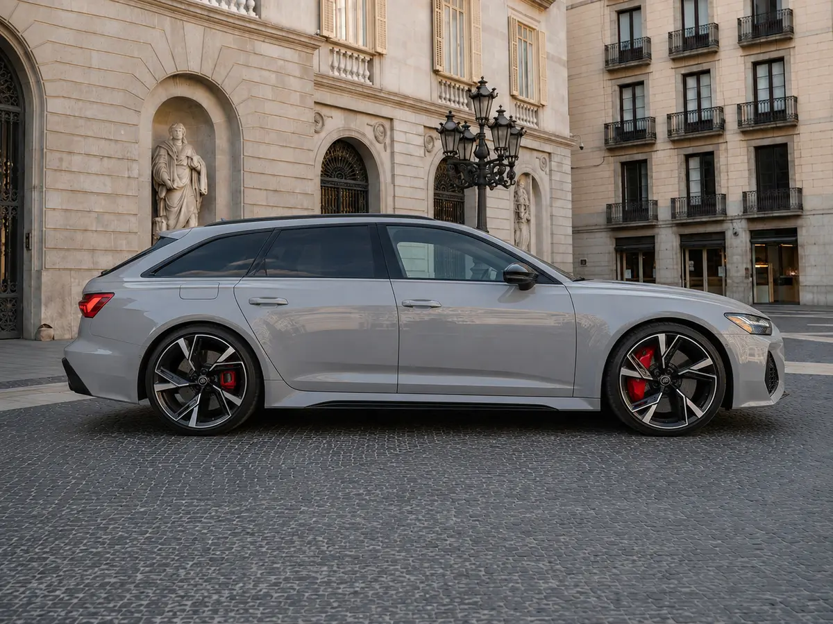 Audi RS6 Dynamic 2023, exterior — Milan Luxury Cars, Milan. The 2023 Audi RS6 Dynamic pairs wagon practicality with 621 hp, a combination that feels…