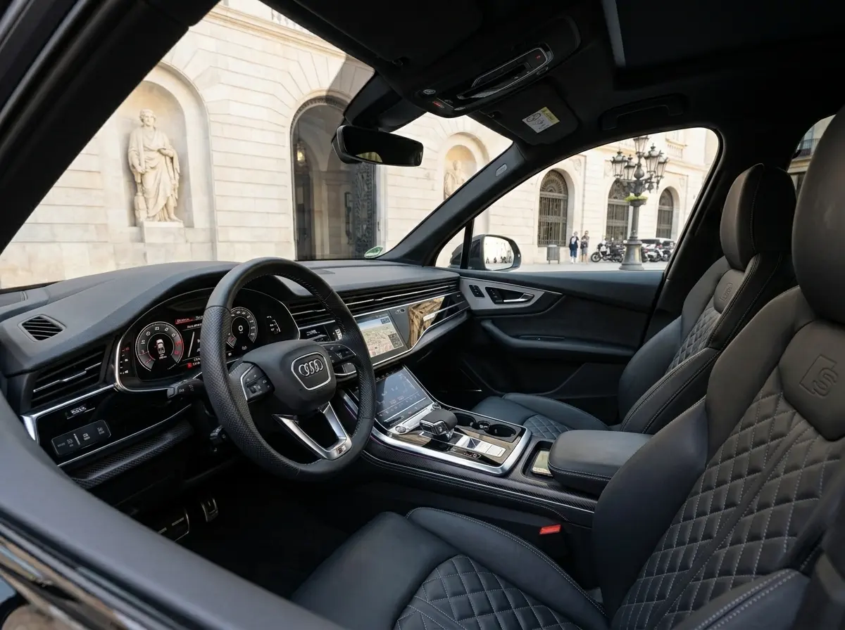 Audi SQ7 2025, внешний вид — Milan Luxury Cars, Милан. Audi SQ7 2025 года — это внедорожник, где 507 лошадиных сил не превращают семейную…