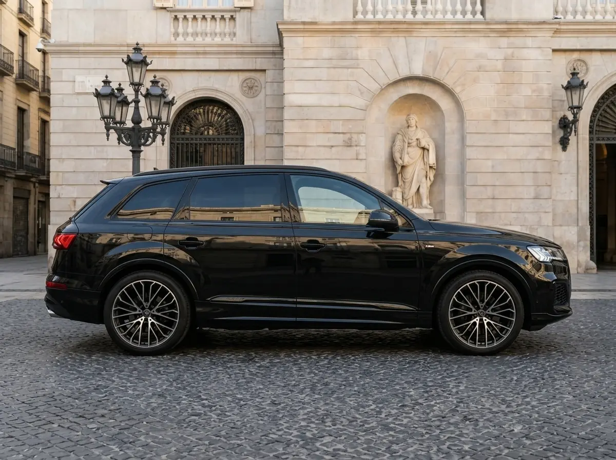 Audi SQ7 2025, салон — Milan Luxury Cars, Милан. Audi SQ7 2025 года — это внедорожник, где 507 лошадиных сил не превращают семейную…