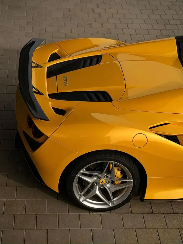 Ferrari F8 SPIDER 2023, exterior — Milan Luxury Cars, Milan. The Ferrari F8 Spider pairs a 720 hp V8 with an open roof, a combination that rewards a…
