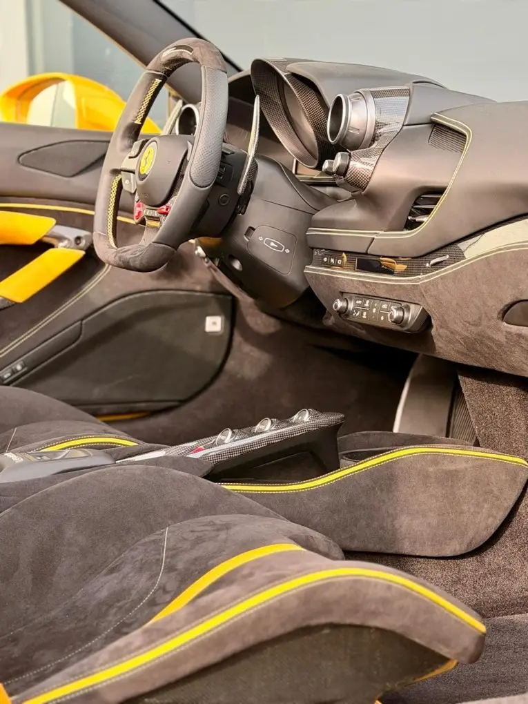 Ferrari F8 SPIDER 2023, dashboard — Milan Luxury Cars, Milan. The Ferrari F8 Spider pairs a 720 hp V8 with an open roof, a combination that rewards a…