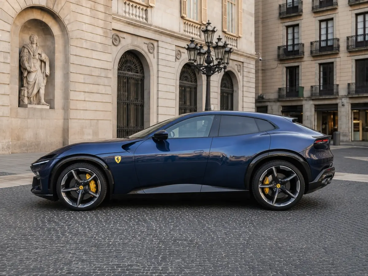 Ferrari Purosangue 2024, вид спереди — Milan Luxury Cars, Милан. Ferrari Purosangue 2024 года — редкий случай, когда паспортная мощность в 715 лошадиных…
