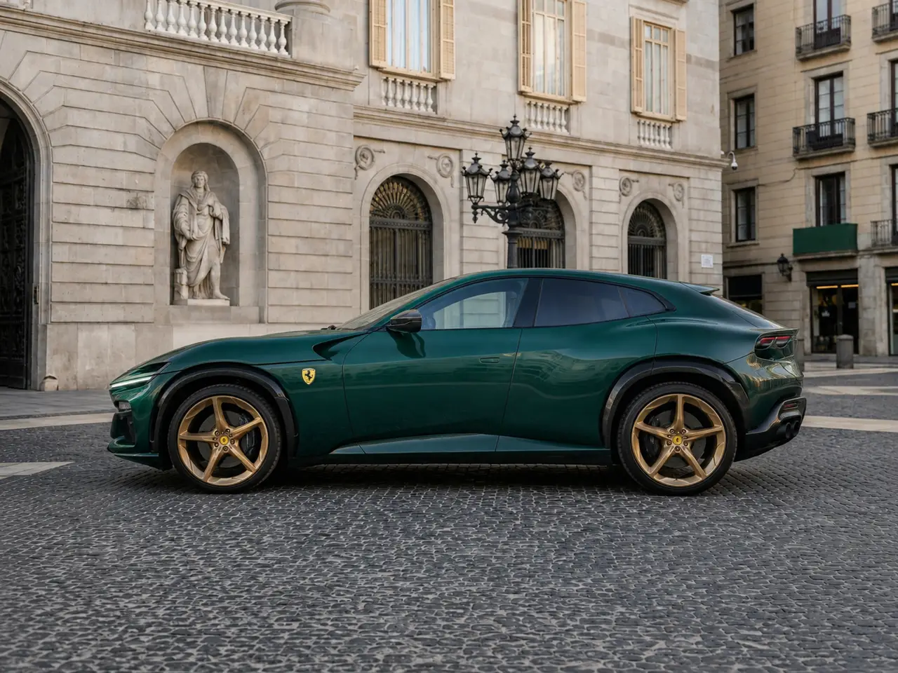 Ferrari Purosangue Atelier 2025, vista frontale — Milan Luxury Cars, Milano. La Ferrari Purosangue Atelier del 2025 porta in strada 715 CV distribuiti su una…
