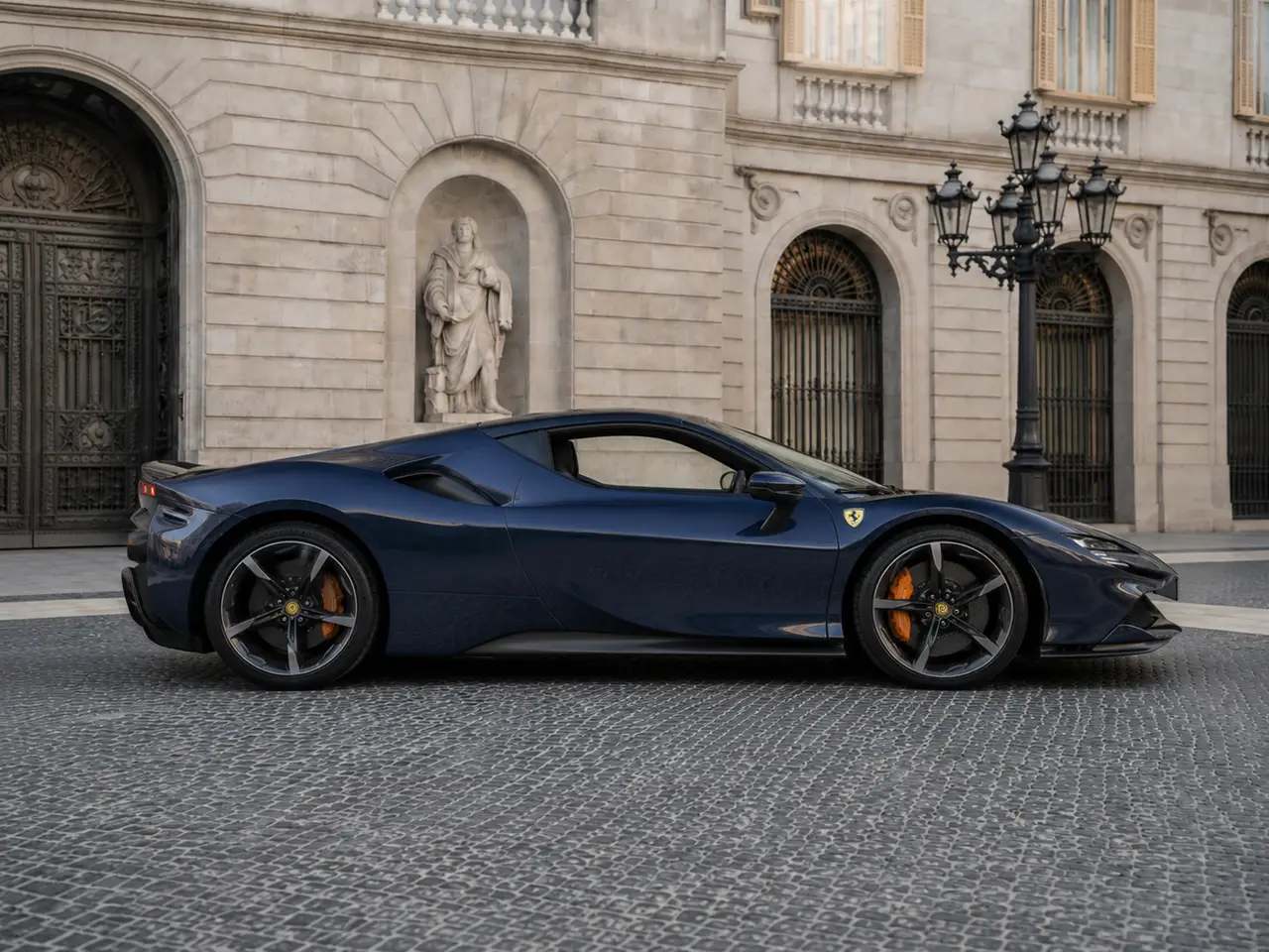 Ferrari SF90 Stradale 2025, vista frontale — Milan Luxury Cars, Milano. La Ferrari SF90 Stradale porta in strada una potenza di 1000 cavalli distribuita su un…
