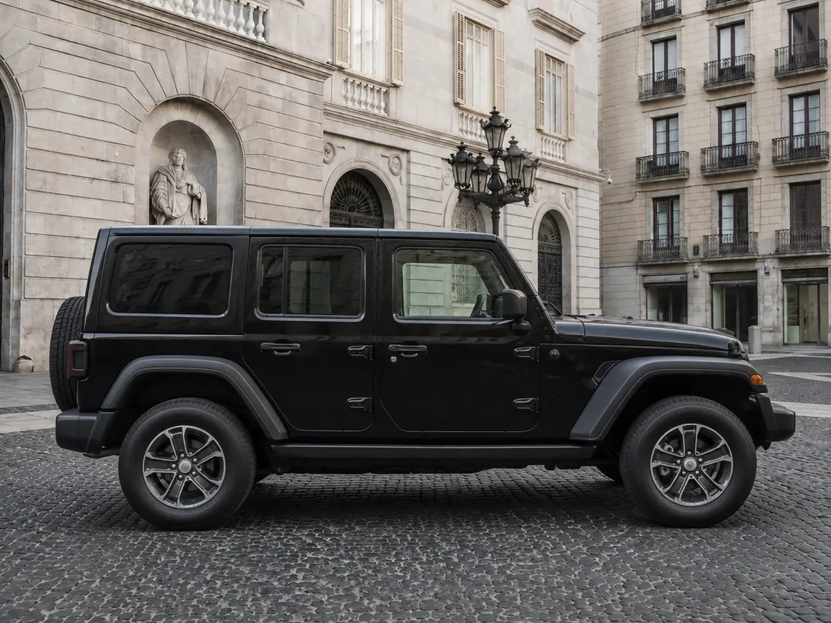 Jeep Wrangler 2025, front view — Milan Luxury Cars, Milan. The 2025 Jeep Wrangler brings a different proposition to a fleet otherwise weighted…