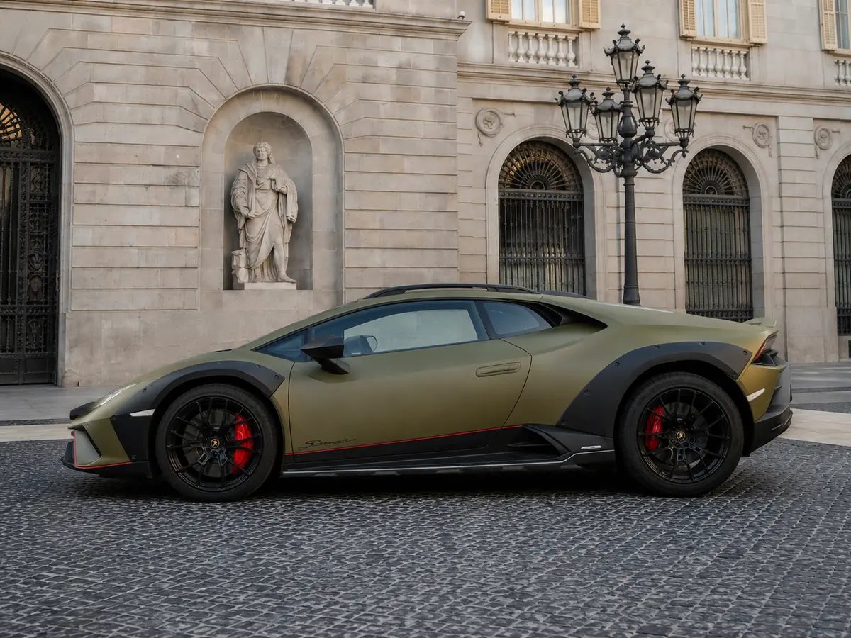 Lamborghini Huracan Sterrato 2024, exterior — Milan Luxury Cars, Milan. The Lamborghini Huracan Sterrato stands apart from the rest of the marque's line-up: a…