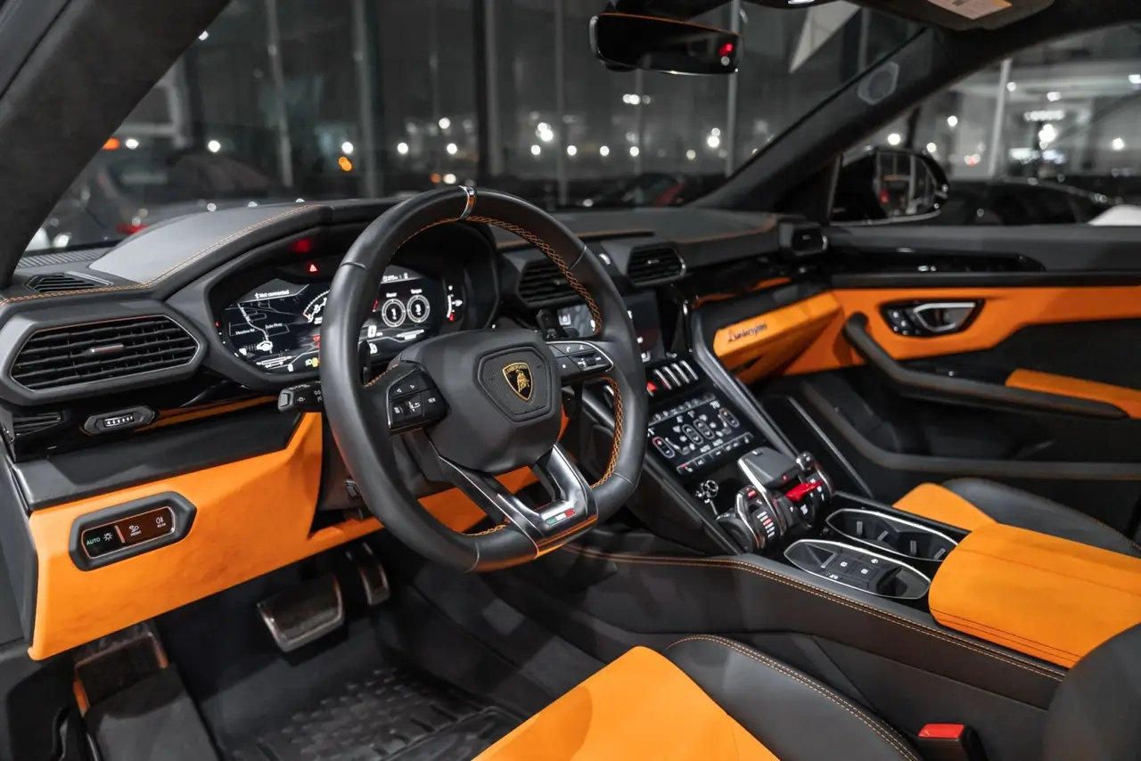 Lamborghini Urus S 2024, dashboard — Milan Luxury Cars, Milan. The 2024 Lamborghini Urus S puts 666 horsepower through a twin-turbo V8 that feels…