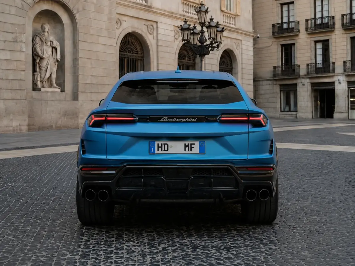 Lamborghini Urus SE 2025, вид спереди — Milan Luxury Cars, Милан. Lamborghini Urus SE — редкий случай, когда 800 лошадиных сил и пять полноценных мест…