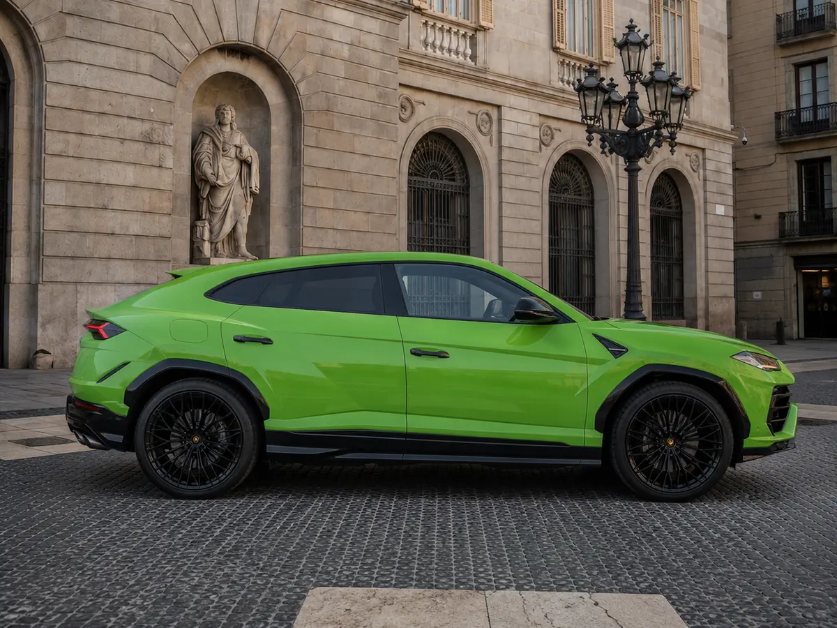 Lamborghini Urus SE 2026, front view — Milan Luxury Cars, Milan. The Lamborghini Urus SE pairs 800 hp with five-seat practicality, a combination that sets…