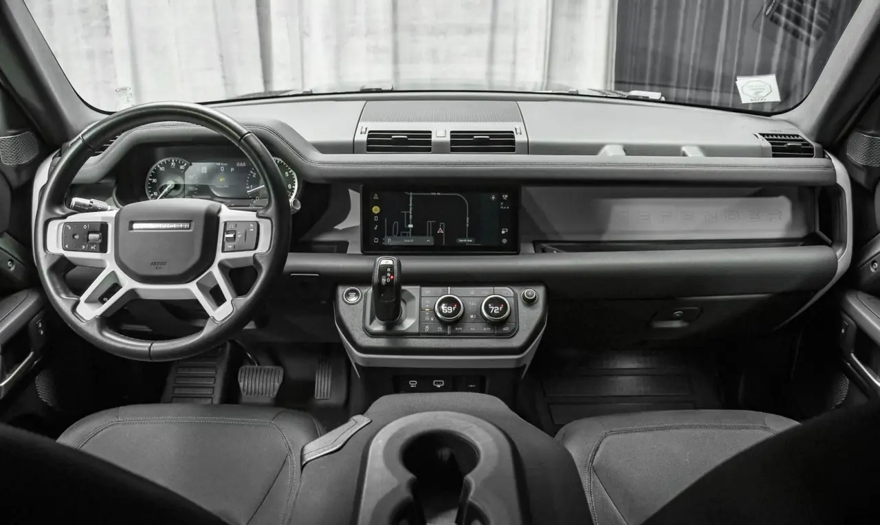 Land Rover Defender X-Dynamic 7 seater 2024, dashboard — Milan Luxury Cars, Milan. The 2024 Land Rover Defender X-Dynamic brings a rare combination to Milan's rental fleet:…