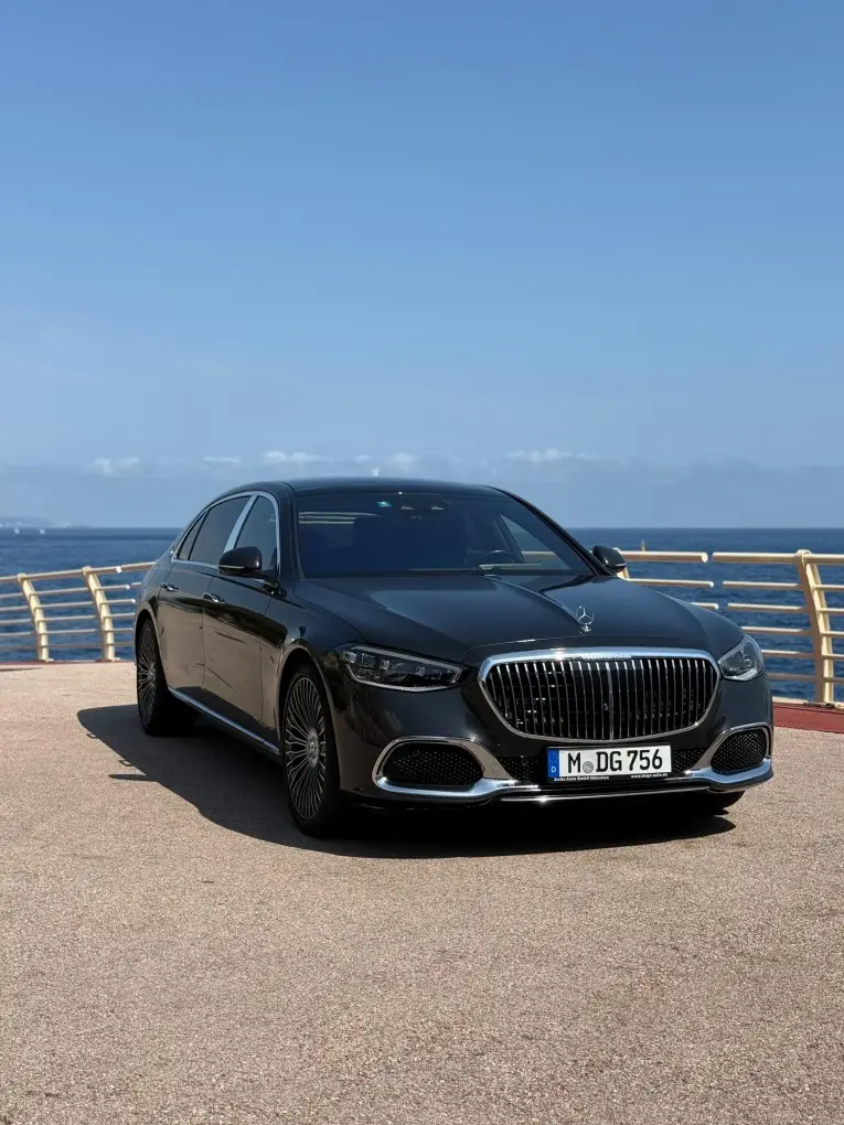 Maybach S580 2023, rear view — Milan Luxury Cars, Milan. The 2023 Maybach S580 is built for arrival, not display. With 503 hp delivered through a…