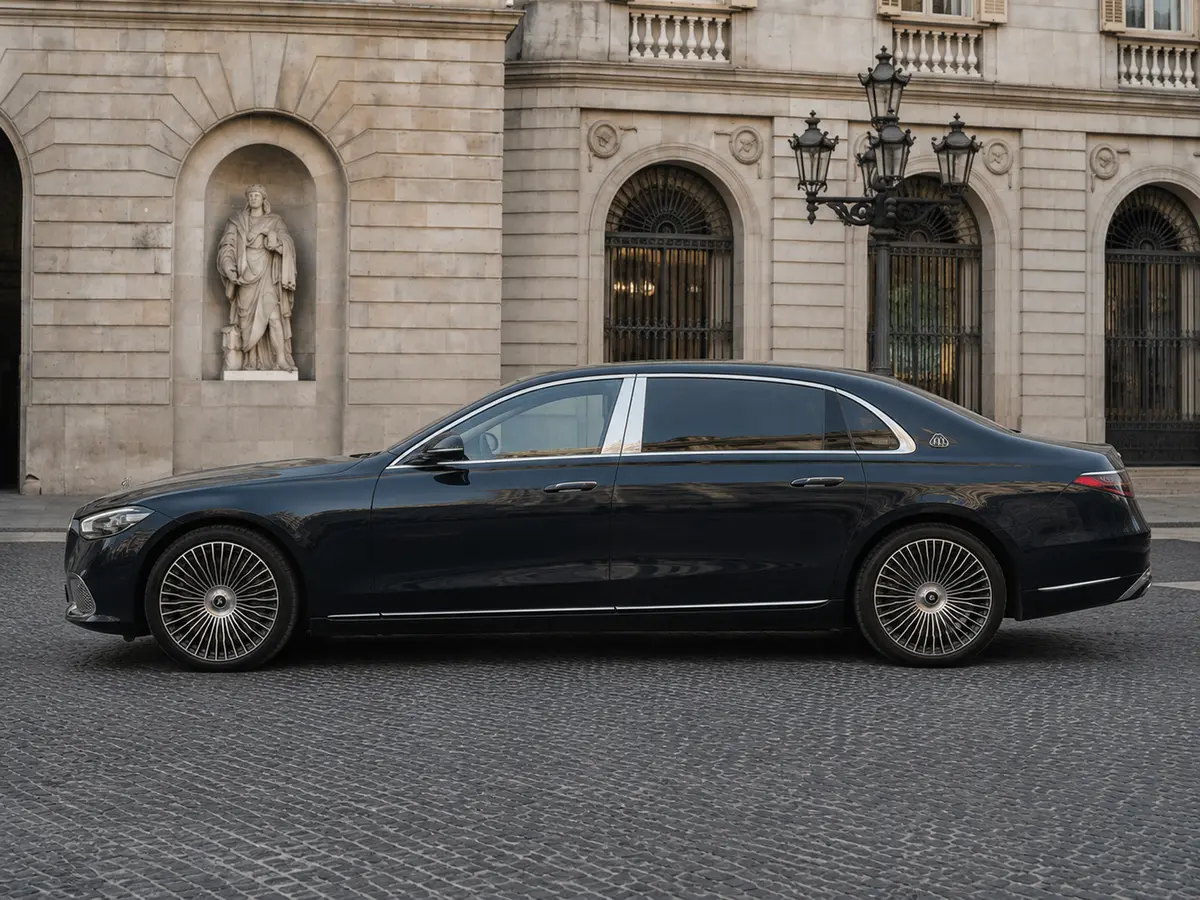 Maybach S580 2023, внешний вид — Milan Luxury Cars, Милан. Maybach S580 — седан представительского класса на 4 места, где мощность 503 л.с. подана…