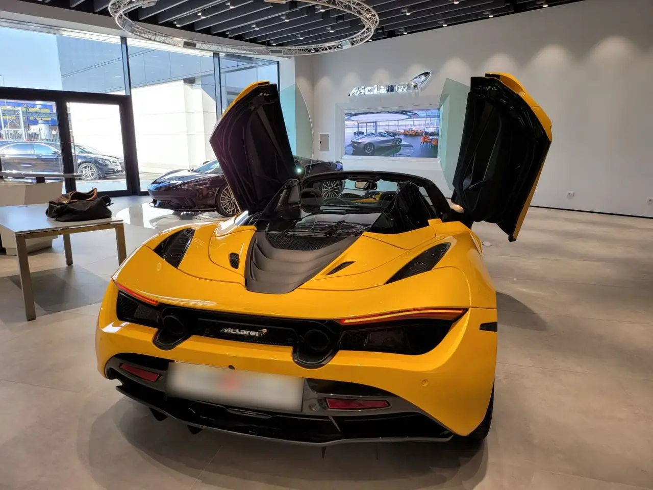 McLaren 720S Spider 2022, interior — Milan Luxury Cars, Milan. The 2022 McLaren 720S Spider pairs a 720 hp V8 with a folding hard top, giving two…