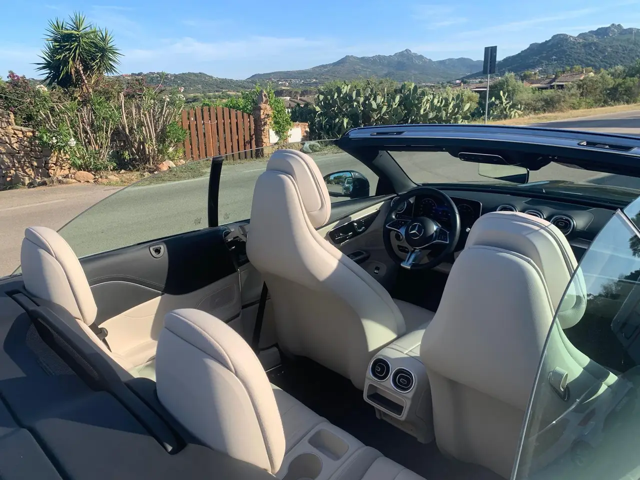 Mercedes Benz CLE Cabrio 2025, interior — Milan Luxury Cars, Milan. The 2025 Mercedes Benz CLE Cabrio pairs a 258 hp engine with a four-seat layout, giving…