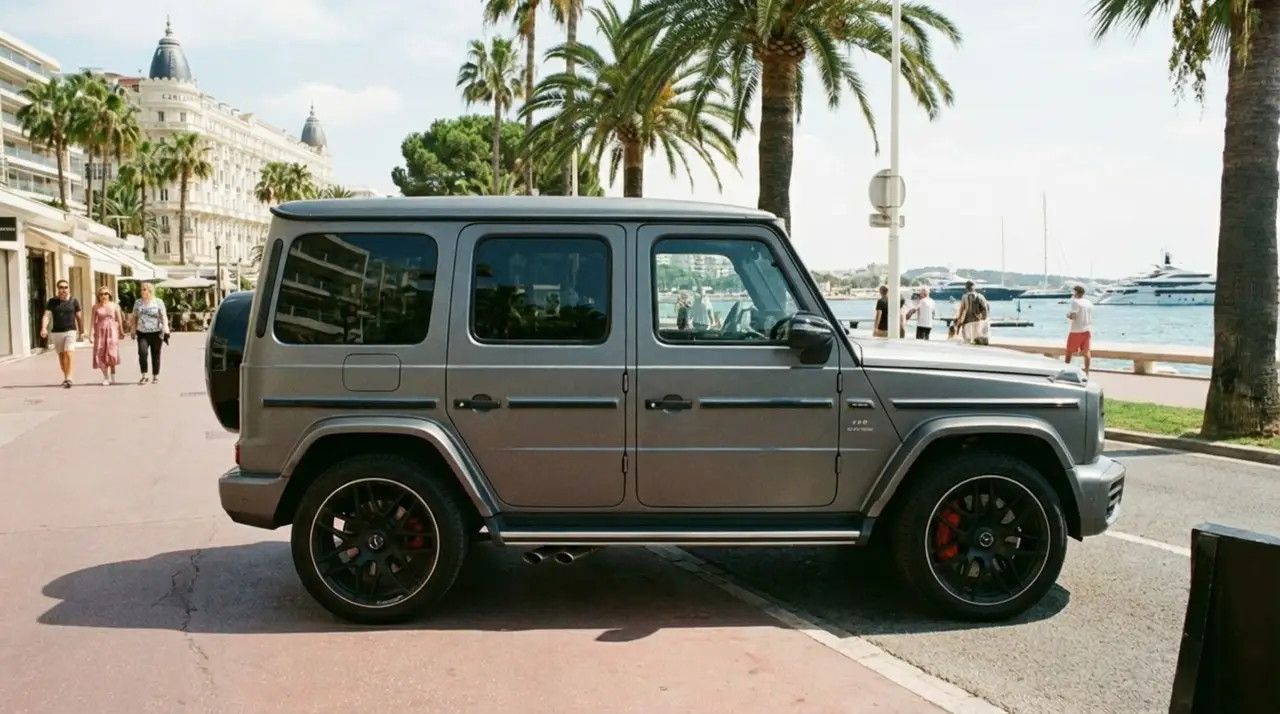 Mercedes Benz G63 2023, exterior — Milan Luxury Cars, Milan. The 2023 Mercedes-Benz G63 keeps the upright, slab-sided silhouette that has defined the…