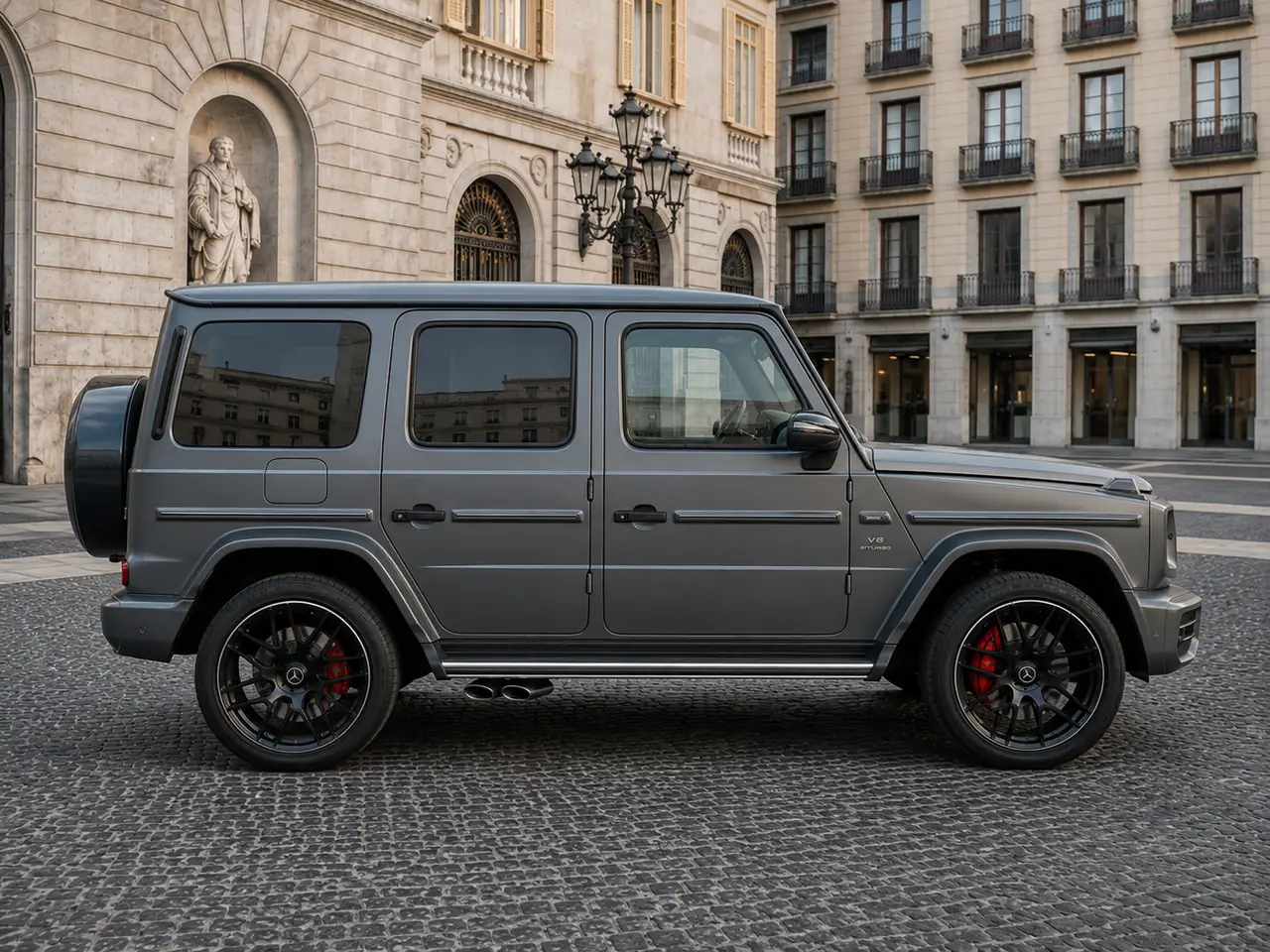 Mercedes Benz G63 2023, esterno — Milan Luxury Cars, Milano. Il Mercedes-Benz G63 2023 impone la sua presenza ancor prima di partire: linee squadrate,…