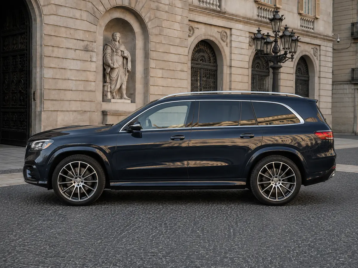 Mercedes Benz GLS-klasse 350 D Exclusive 7 Posti 2025, exterior — Milan Luxury Cars, Milán. El Mercedes-Benz GLS 350 d Exclusive de 2025 es un todoterreno de lujo pensado para…