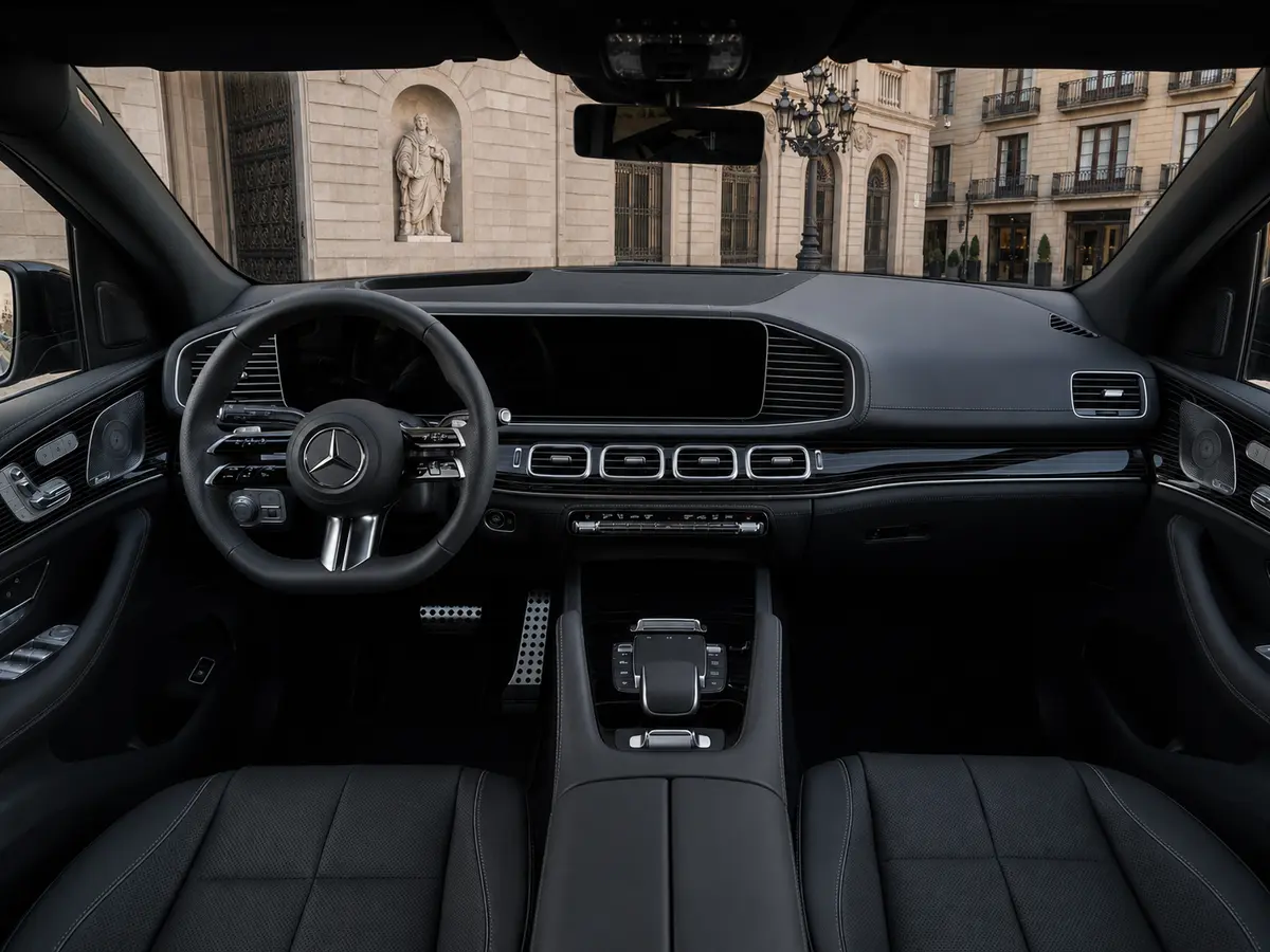 Mercedes Benz GLS-klasse 350 D Exclusive 7 Posti 2025, interior — Milan Luxury Cars, Milán. El Mercedes-Benz GLS 350 d Exclusive de 2025 es un todoterreno de lujo pensado para…