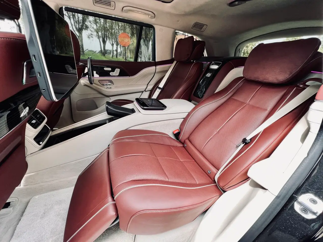 Mercedes Benz GLS Maybach 2022, interior — Milan Luxury Cars, Milan. The Mercedes Benz GLS Maybach pairs a 550 hp drivetrain with a cabin built for four…