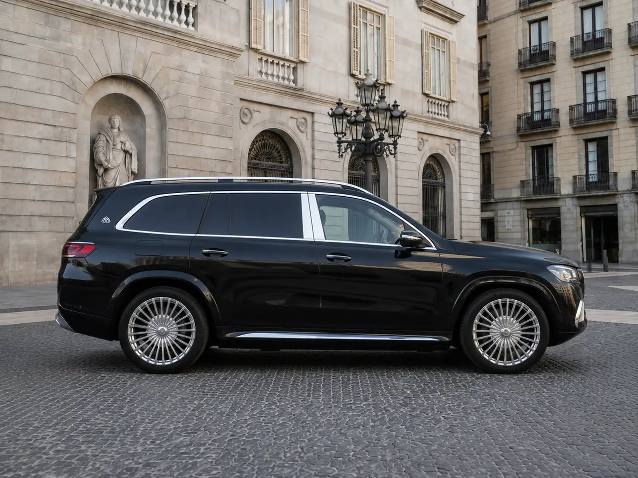 Mercedes Benz GLS Maybach 2022, vista frontale — Milan Luxury Cars, Milano. Il Mercedes Benz GLS Maybach 2022 è la versione più esclusiva della gamma GLS: linee…