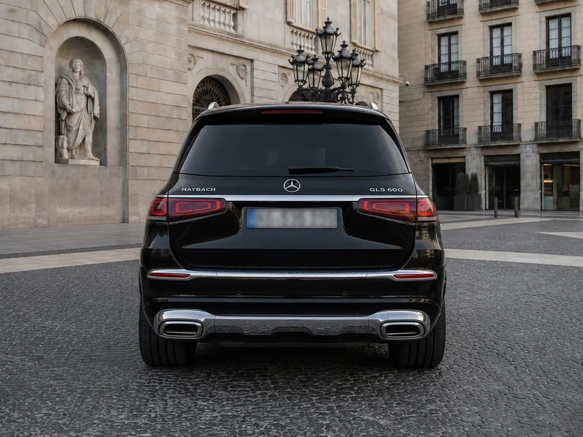 Mercedes Benz GLS Maybach 2022, vista posteriore — Milan Luxury Cars, Milano. Il Mercedes Benz GLS Maybach 2022 è la versione più esclusiva della gamma GLS: linee…