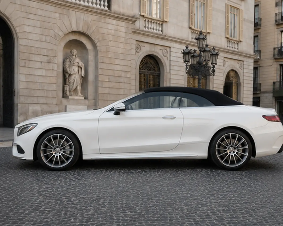Mercedes Benz S560 Cabrio 2021, esterno — Milan Luxury Cars, Milano. La Mercedes-Benz S560 Cabrio del 2021 unisce la struttura ammiraglia della S-Class a una…