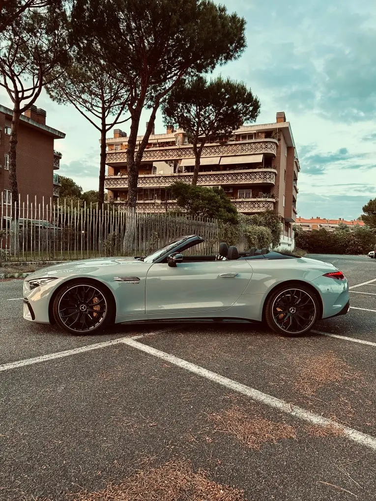 Mercedes Benz SL63 Cabrio 2023, exterior — Milan Luxury Cars, Milan. The Mercedes Benz SL63 Cabrio pairs a 585 hp V8 with four genuine seats, a rare…