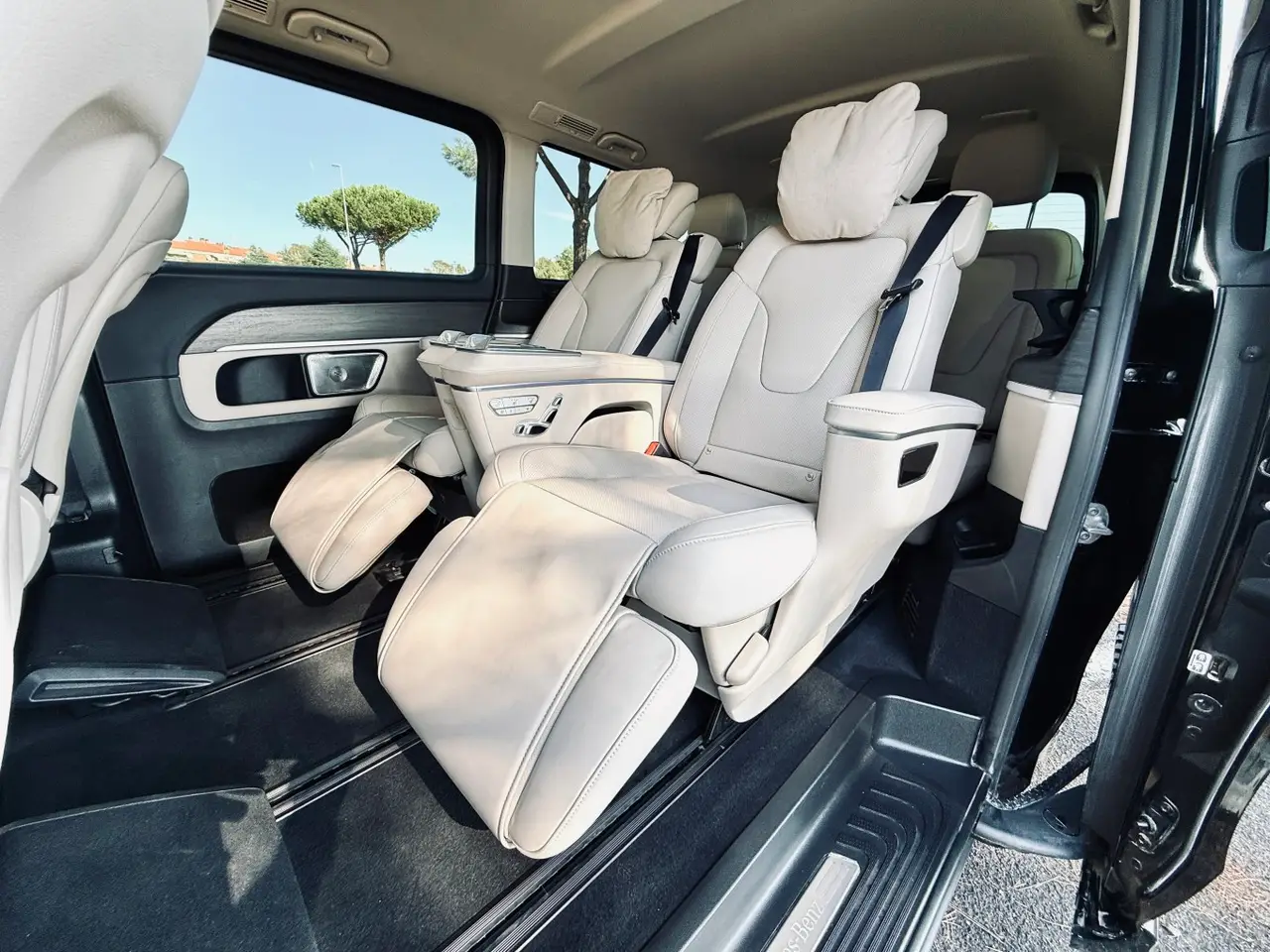 Mercedes Benz V300 4x4 XL VIP (Captain, 7 seat) 2025, exterior — Milan Luxury Cars, Milan. The Mercedes Benz V300 4x4 XL VIP brings a different kind of comfort to a rental fleet…