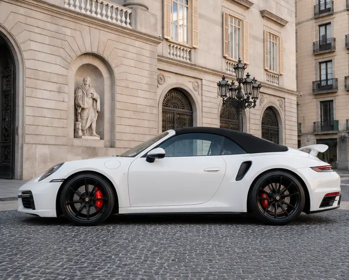 Porsche 911 Carrera S Cabrio (992) 2025, внешний вид — Milan Luxury Cars, Милан. 2025 Porsche 911 Carrera S Cabrio (992) с двигателем на 480 лошадиных сил сохраняет…