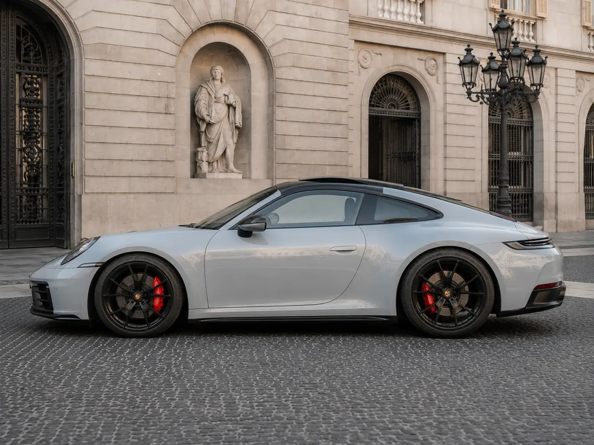 Porsche Carrera Spyder 992,2 GTS 2025, esterno — Milan Luxury Cars, Milano. La Porsche Carrera Spyder 992.2 GTS unisce l'apertura totale di una cabrio ai 541 CV di…