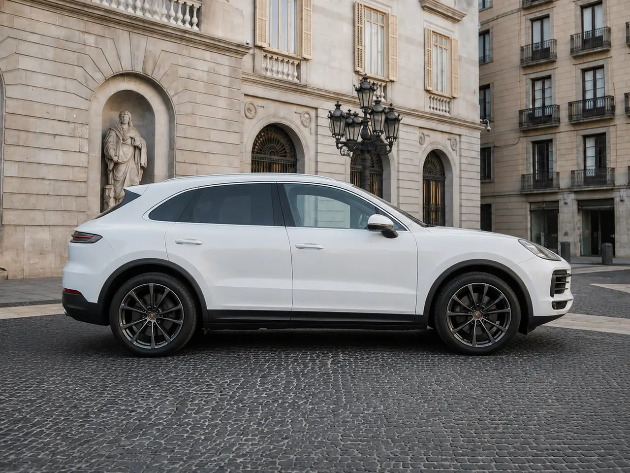 Porsche Cayenne 2025, вид спереди — Milan Luxury Cars, Милан. 2025 Porsche Cayenne — это внедорожник, где 353 лошадиных силы работают не на эффектный…