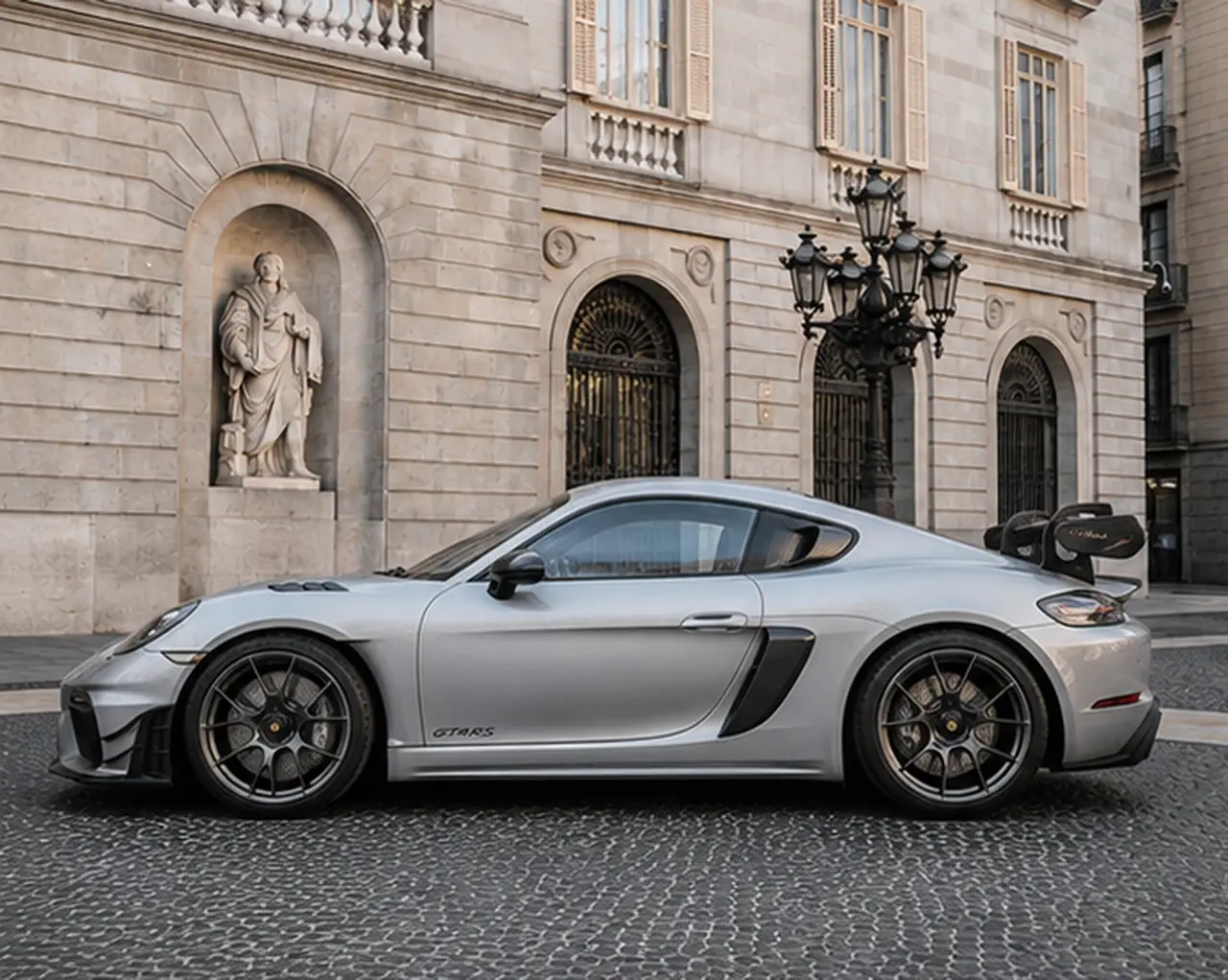 Porsche GT4 RS 2024, exterior — Milan Luxury Cars, Milán. El Porsche GT4 RS de 2024 es un coche de dos plazas pensado para quien busca una…