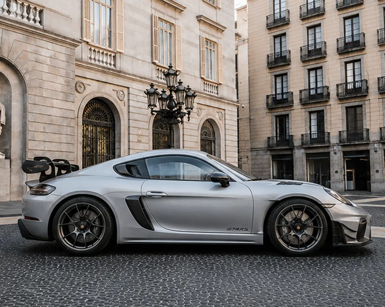 Porsche GT4 RS 2024, vista frontal — Milan Luxury Cars, Milán. El Porsche GT4 RS de 2024 es un coche de dos plazas pensado para quien busca una…