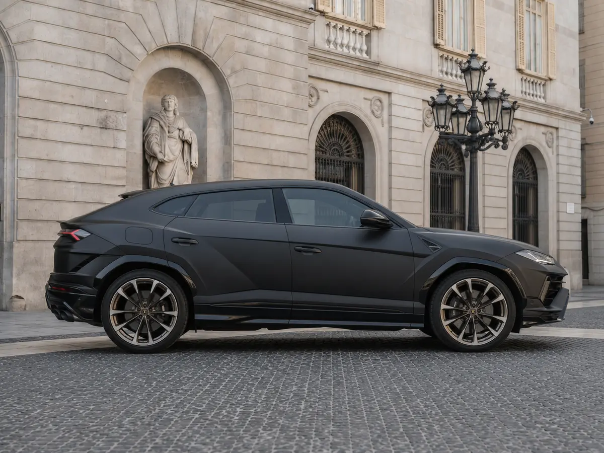 Porsche Macan 2024, vista frontale — Milan Luxury Cars, Milano. La Porsche Macan 2024 porta nel segmento SUV l'assetto e la precisione di sterzo tipiche…