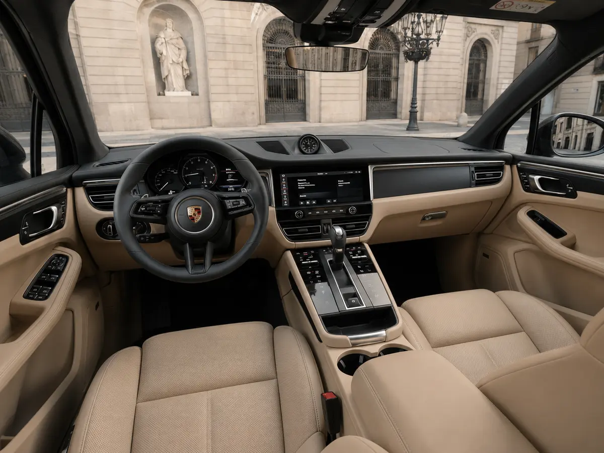 Porsche Macan 2024, interni — Milan Luxury Cars, Milano. La Porsche Macan 2024 porta nel segmento SUV l'assetto e la precisione di sterzo tipiche…