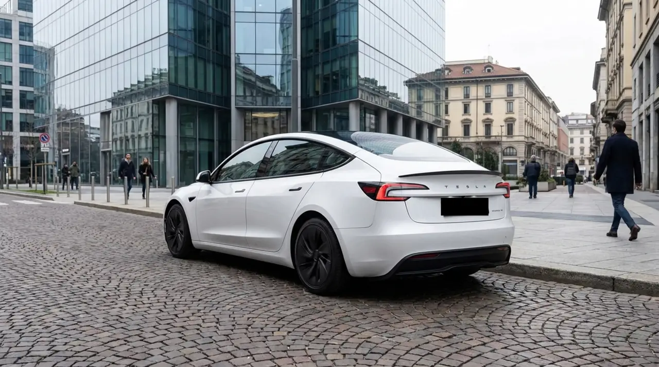 Tesla Model 3 Performance 2026, exterior — Milan Luxury Cars, Milan. The 2026 Tesla Model 3 Performance brings a different kind of speed to Milan's roads: 510…
