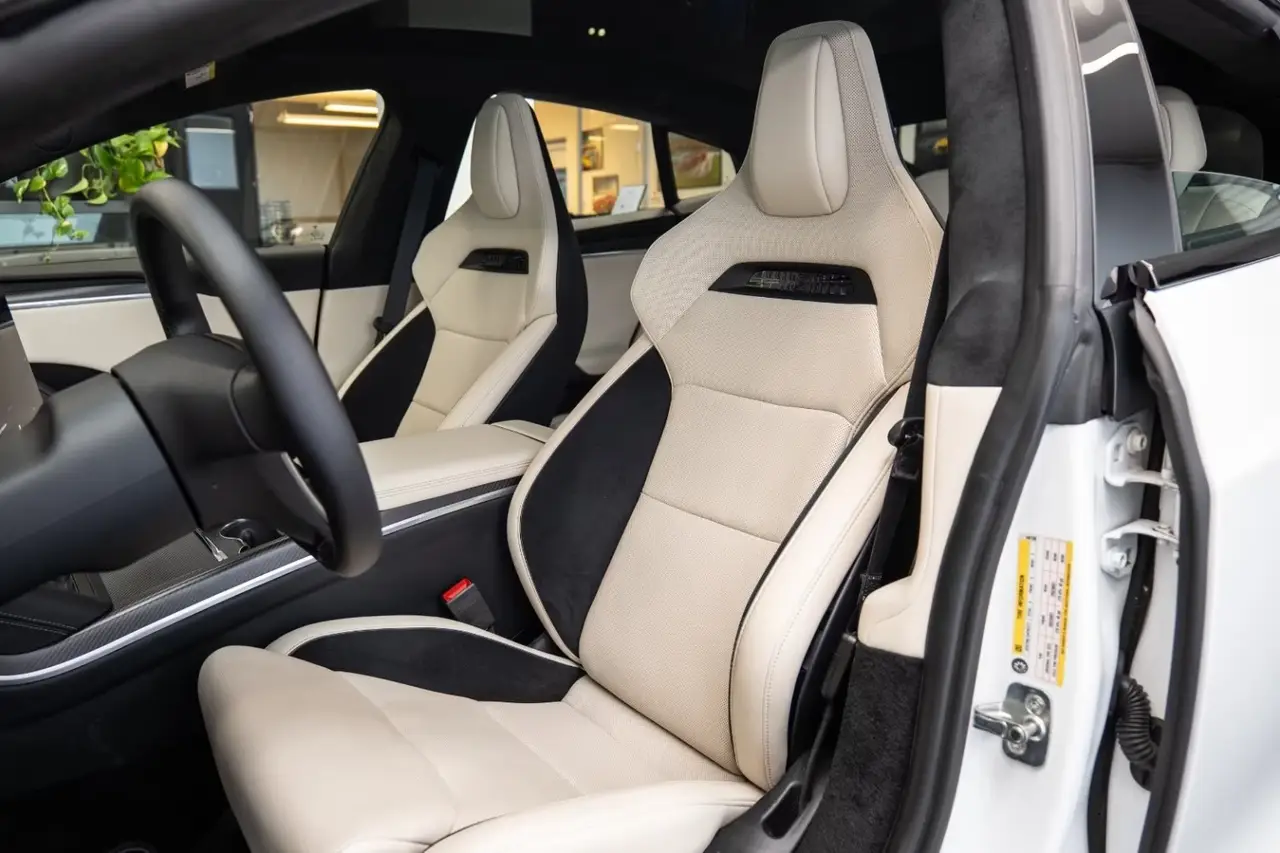 Tesla Model S Plaid 2025, rear view — Milan Luxury Cars, Milan. The 2025 Tesla Model S Plaid brings 1020 hp and a five-seat cabin to a segment usually…