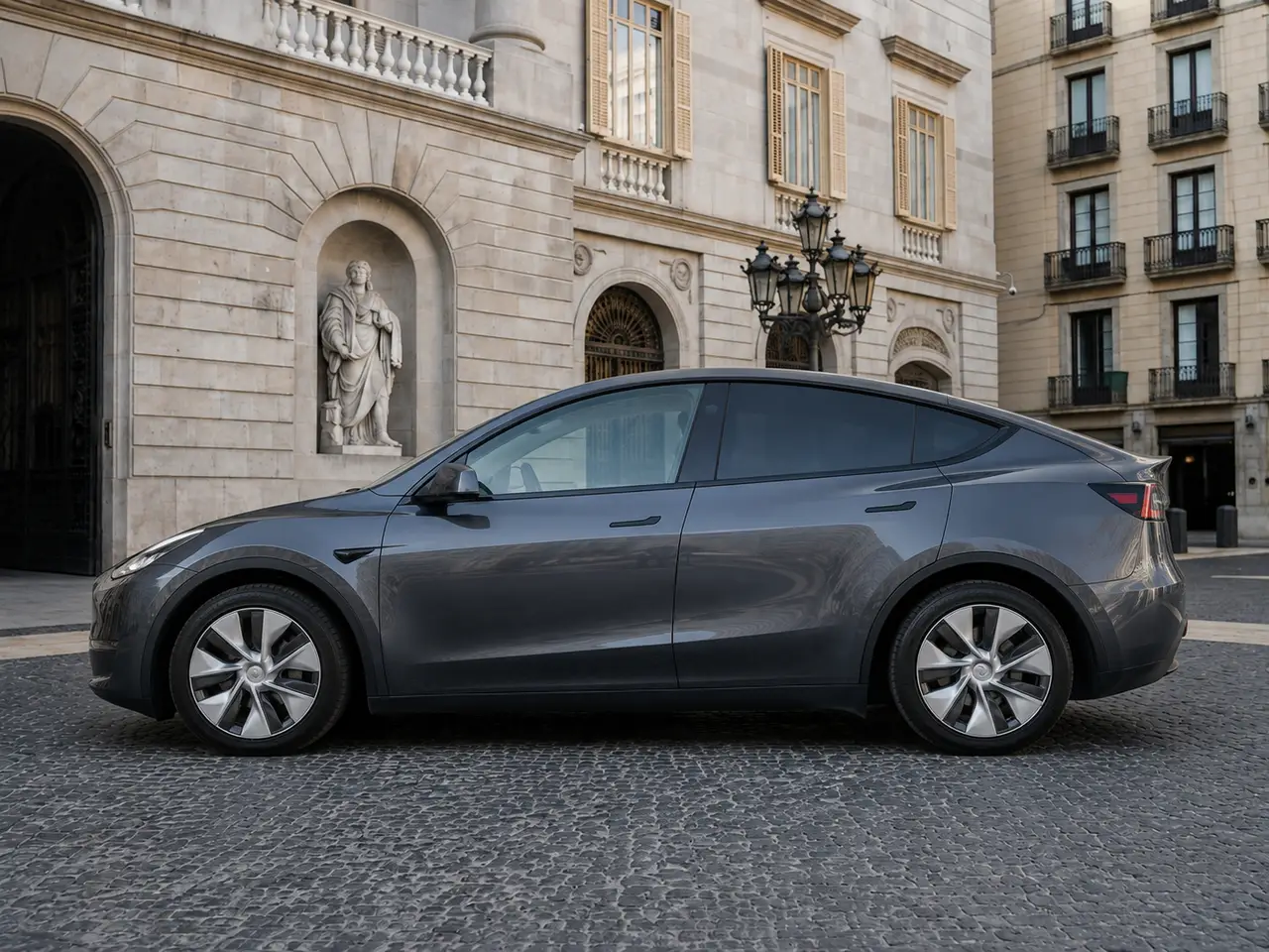 Tesla Model Y Long Range 2023, esterno — Milan Luxury Cars, Milano. La Tesla Model Y Long Range del 2023 è un SUV elettrico a cinque posti che unisce…