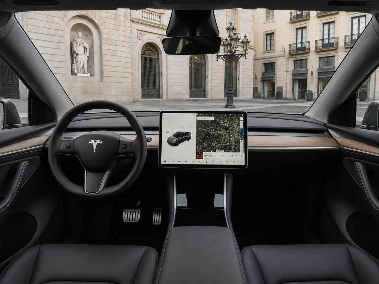 Tesla Model Y Long Range 2023, interni — Milan Luxury Cars, Milano. La Tesla Model Y Long Range del 2023 è un SUV elettrico a cinque posti che unisce…